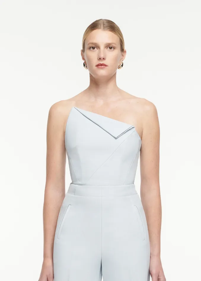Women Roland Mouret Clothing Strapless Asymmetric Crepe Top