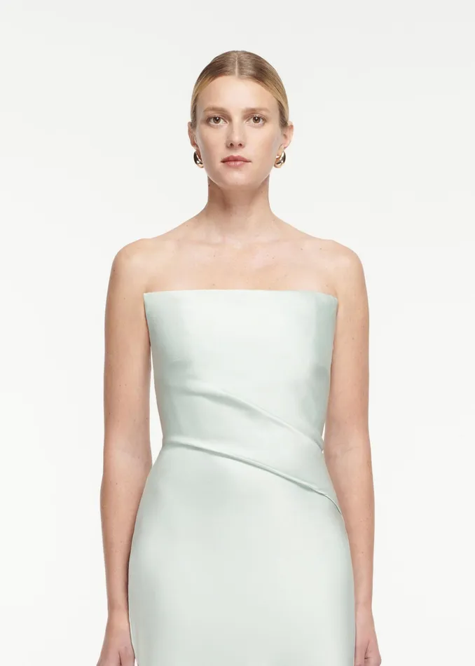 Women Roland Mouret Clothing Strapless Satin Crepe Midi Dress