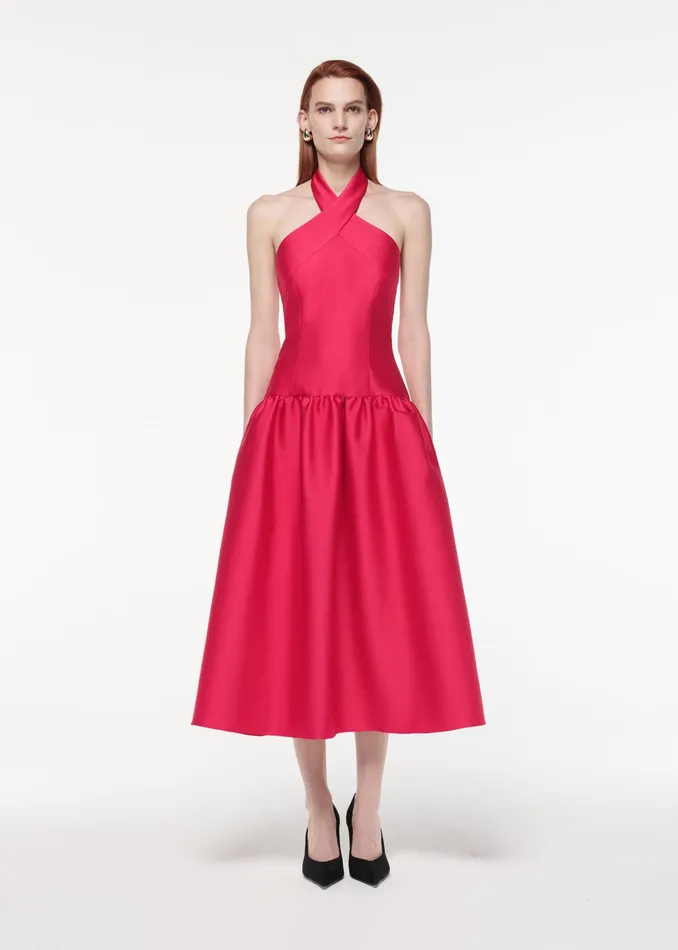 Women Roland Mouret Clothing Taffeta Midi Dress