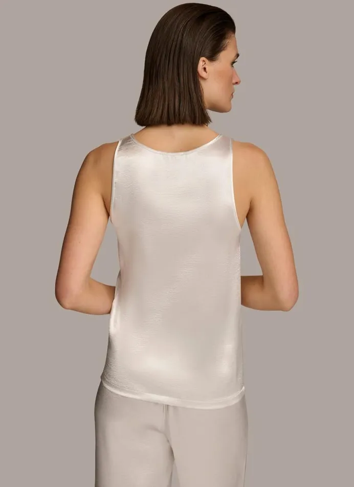 Women ROUND NECK SHINY TANK Cream Donna Karan New York Sweaters And Tops Women ROUND NECK SHINY TANK Cream Donna Karan New York Sweaters And Tops