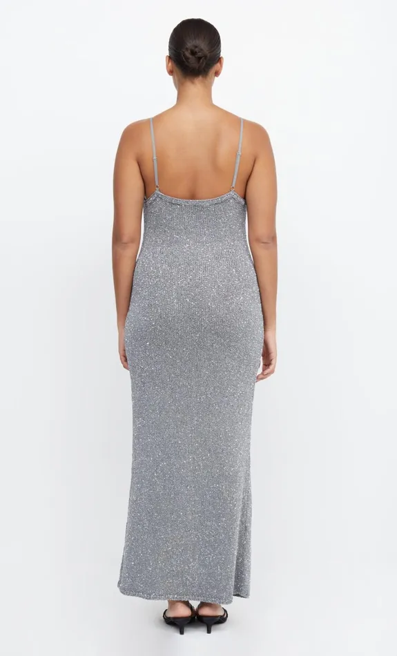 Women SADIE SEQUIN KNIT SLIP DRESS 8211 CHARCOAL Bec Bridge Maxi Dresses