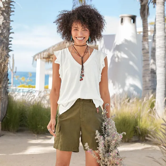 Women Safari Dream Tencel Shorts Olive Sundance Catalog Pants and Shorts