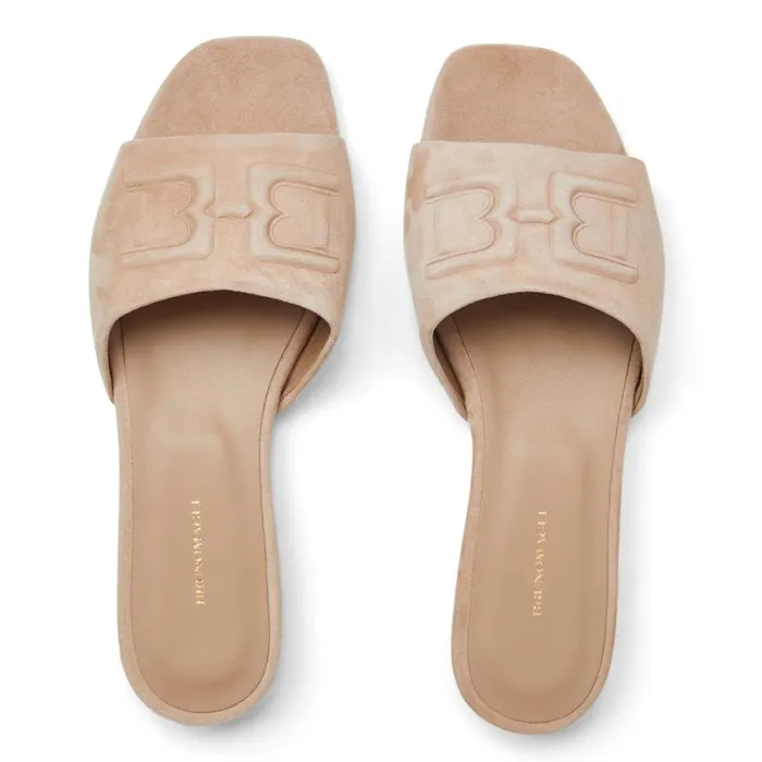 Women Sandals and Slides Bruno Magli FABIA Single Banded Slide SAND SUEDE