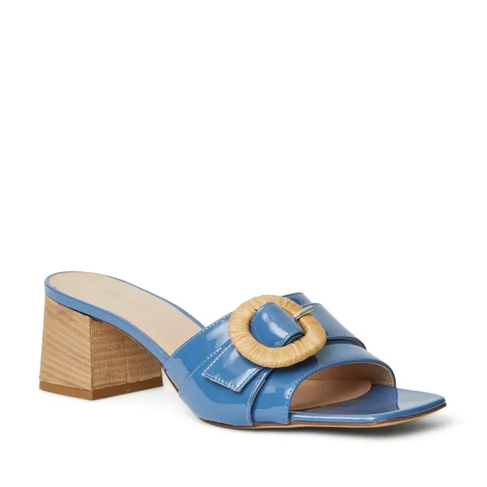 Women Sandals and Slides Bruno Magli PAGE Single Band Sandal BLUE PATENT