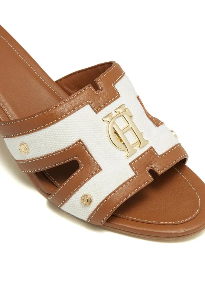 Women Sandals and Slides Holland Cooper Monogram Mule Tan Canvas Women Sandals and Slides Holland Cooper Monogram Mule Tan Canvas