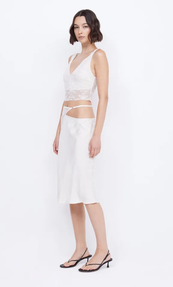 Women SANTAL ASYM MIDI SKIRT 8211 IVORY Bec Bridge Skirts