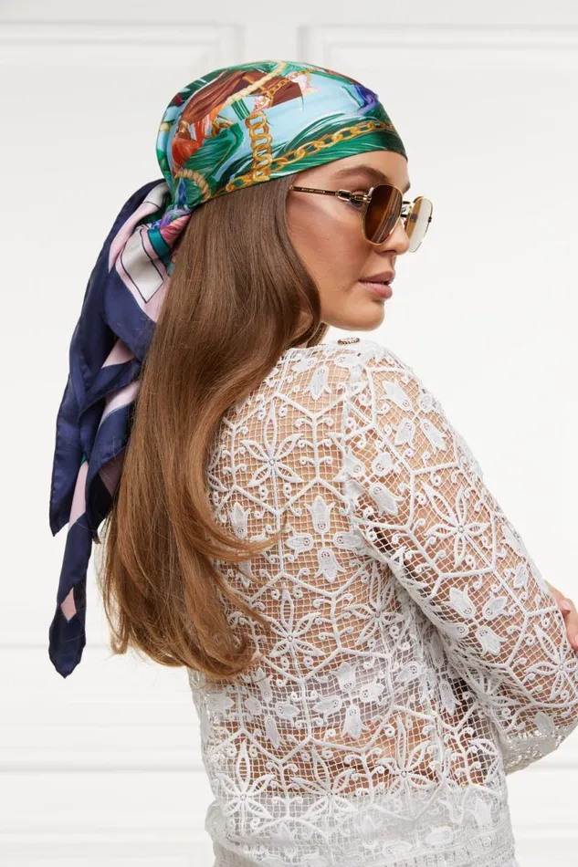 Women Scarves Holland Cooper Silk Scarf St Lucia