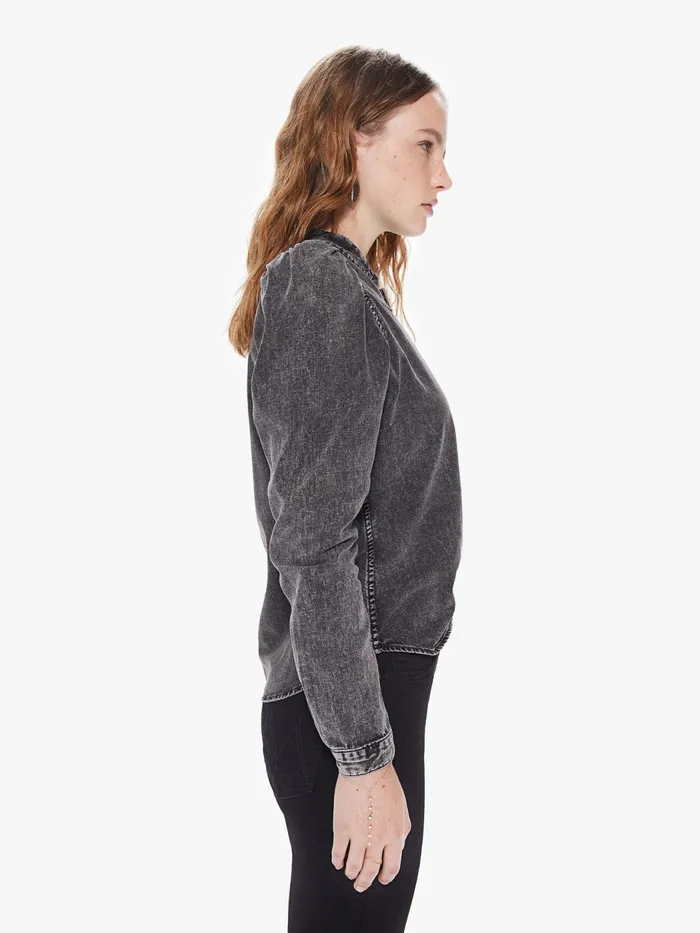 Women Shirts Mother Denim The Puffy Shirt Charcoal
