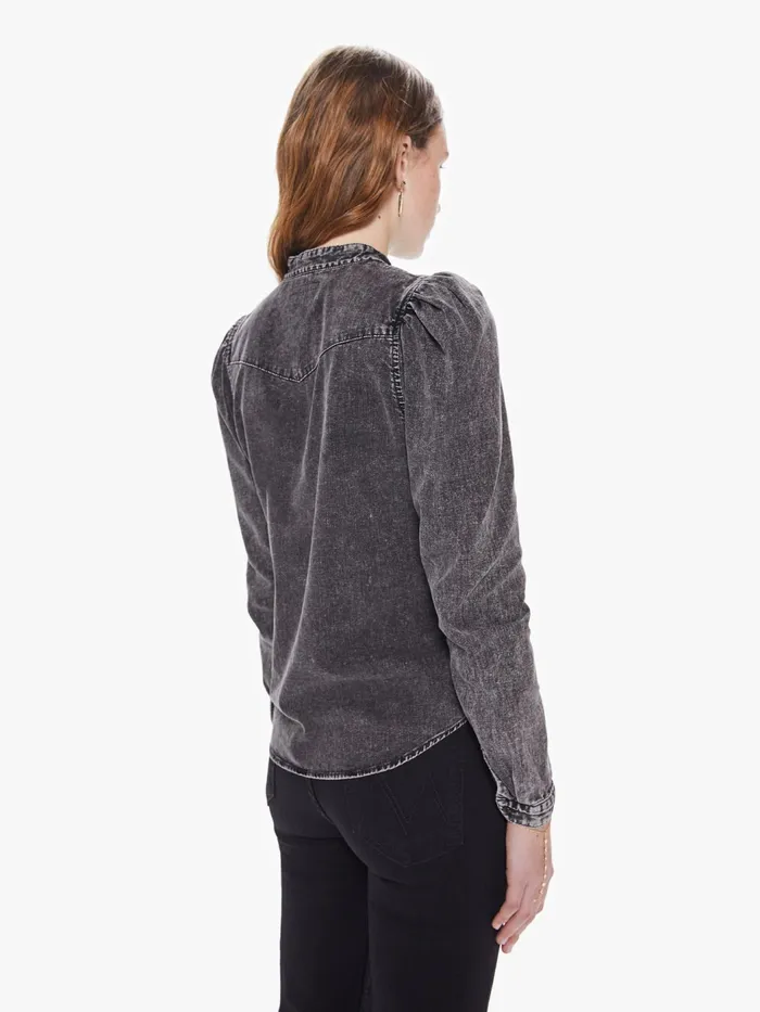 Women Shirts Mother Denim The Puffy Shirt Charcoal