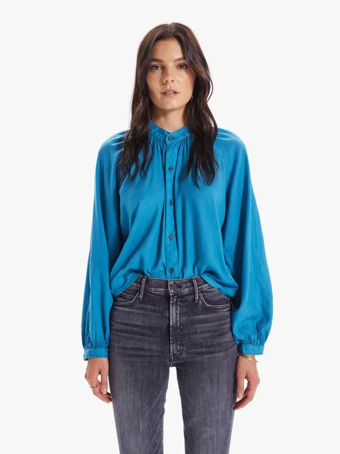 Women Shirts Mother Denim The Sunburst Medium Blue