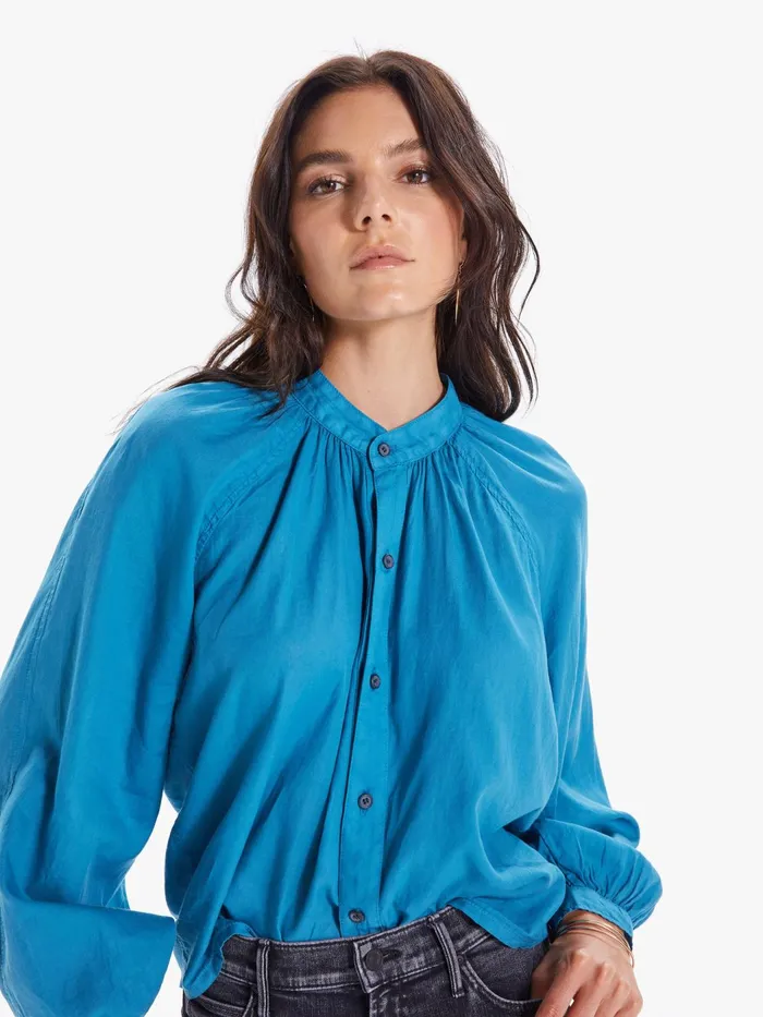 Women Shirts Mother Denim The Sunburst Medium Blue