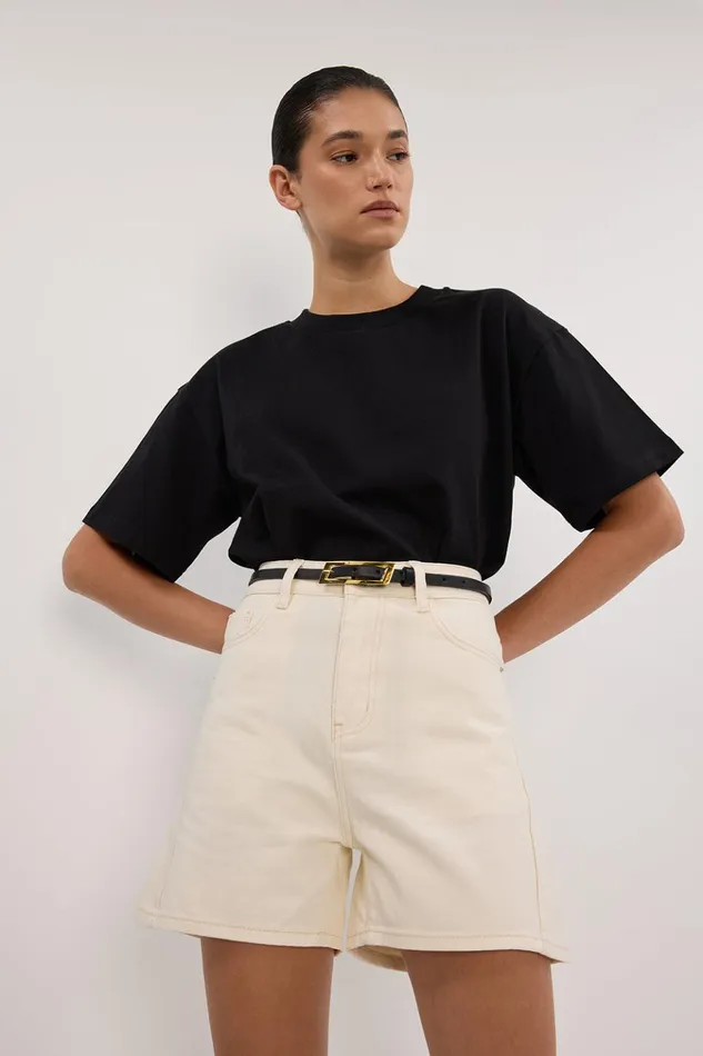 Women Shorts DISSH FINN CREAM DENIM SHORT