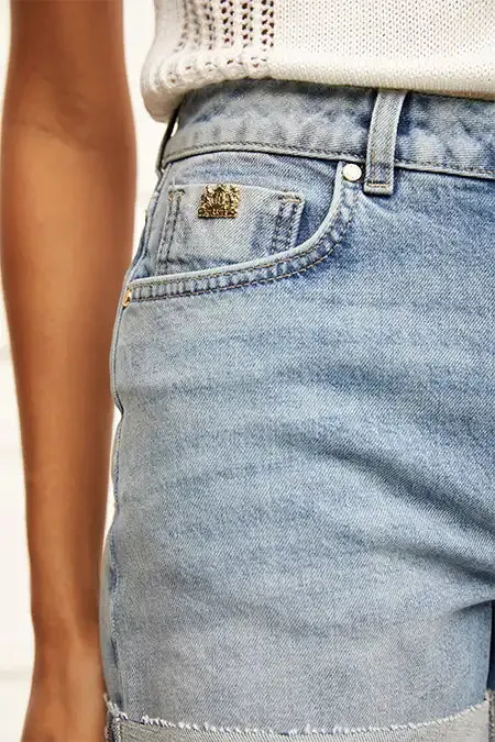 Women Shorts Holland Cooper High Rise Denim Short Vintage Indigo Women Shorts Holland Cooper High Rise Denim Short Vintage Indigo