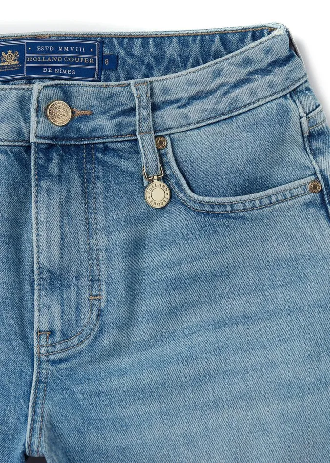 Women Shorts Holland Cooper High Rise Denim Short Vintage Indigo Women Shorts Holland Cooper High Rise Denim Short Vintage Indigo
