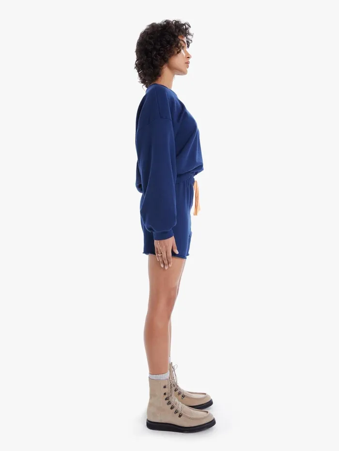 Women Shorts Mother Denim The Bender Short Fray Dark Blue
