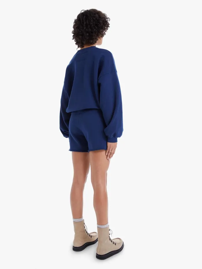 Women Shorts Mother Denim The Bender Short Fray Dark Blue