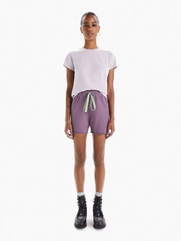 Women Shorts Mother Denim The Bender Short Fray Purple