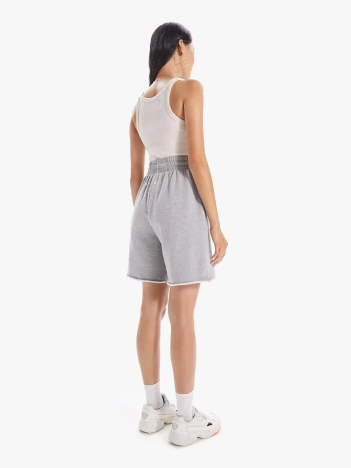 Women Shorts Mother Denim The Kick Back Knee Fray Short Heather Grey