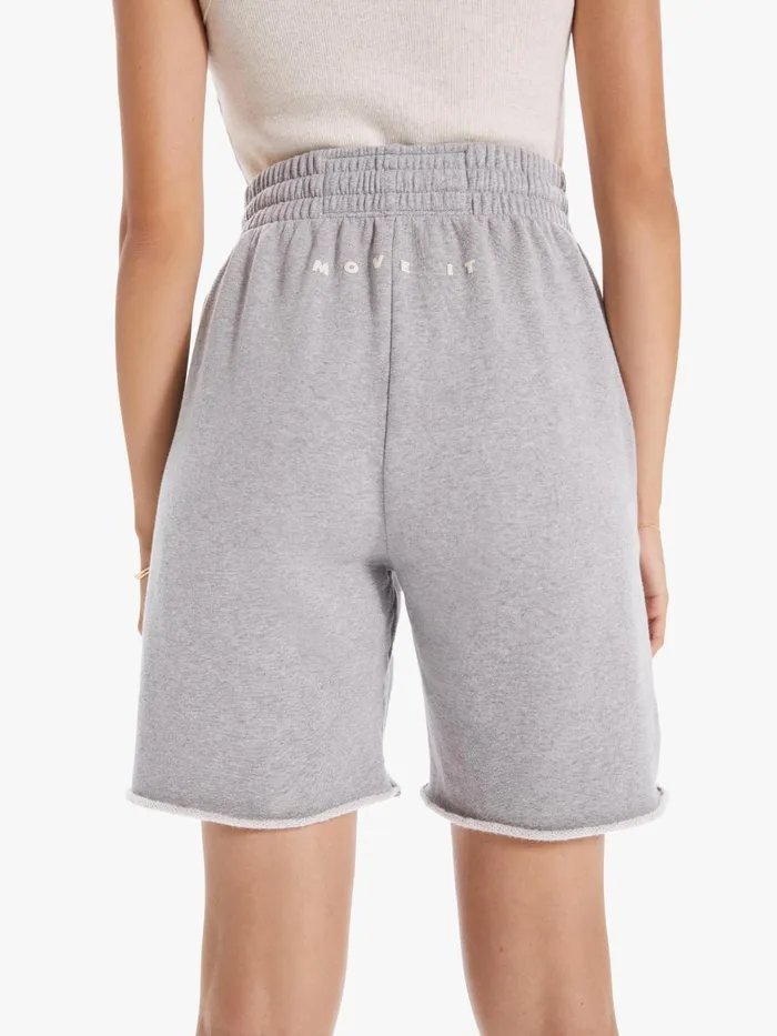 Women Shorts Mother Denim The Kick Back Knee Fray Short Heather Grey