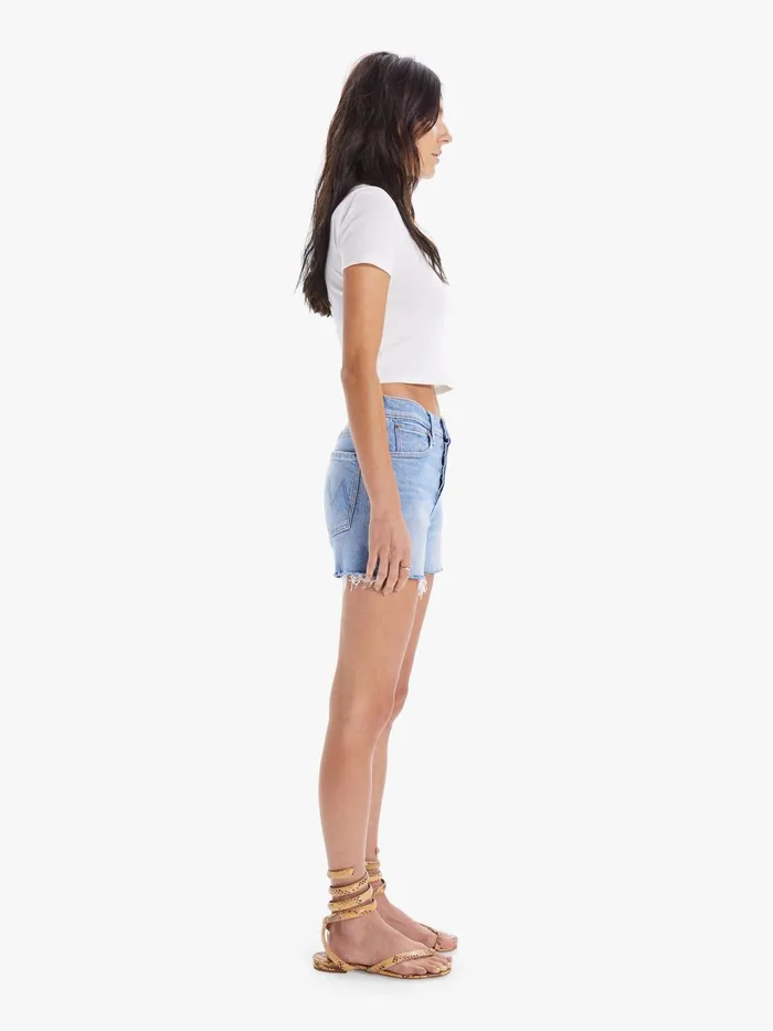 Women Shorts Mother Denim The Scrapper Cut Off Fray Short Dark Blue