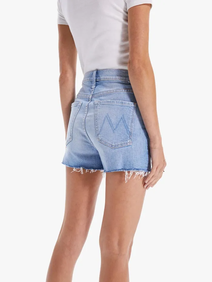 Women Shorts Mother Denim The Scrapper Cut Off Fray Short Dark Blue
