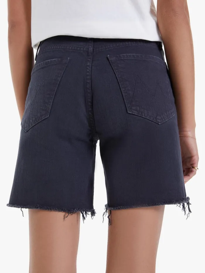 Women Shorts Mother Denim The Tripper Cut Off Fray Black