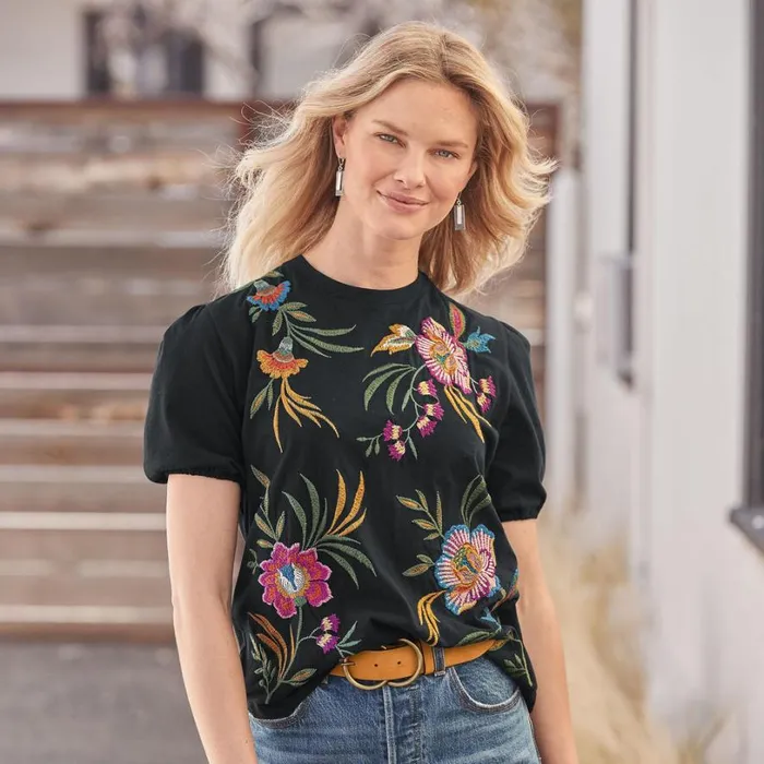 Women Sidonia Tee Petite Black Sundance Catalog Petite Styles