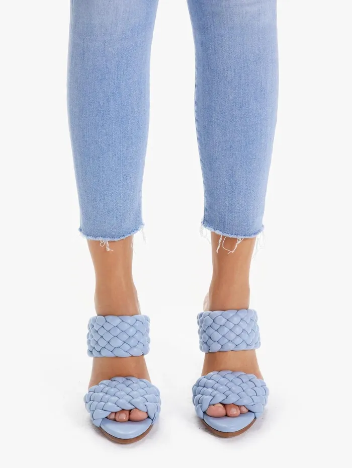 Women Skinny Mother Denim The Stunner Ankle Fray Lightpastel Blue