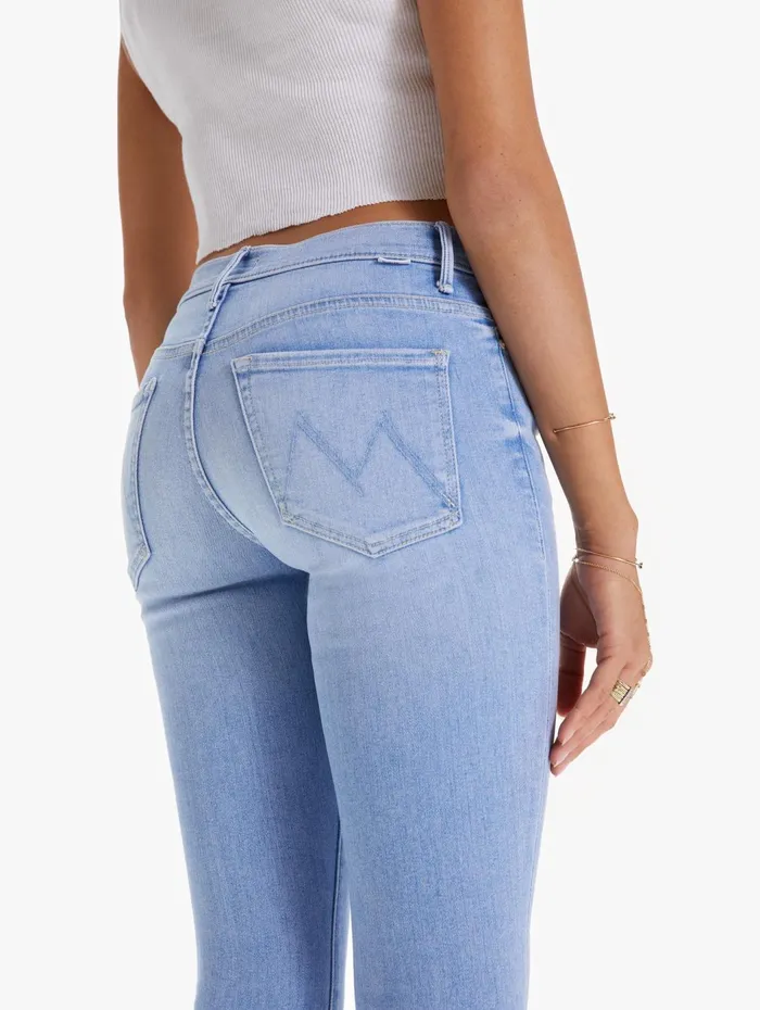 Women Skinny Mother Denim The Stunner Ankle Fray Lightpastel Blue