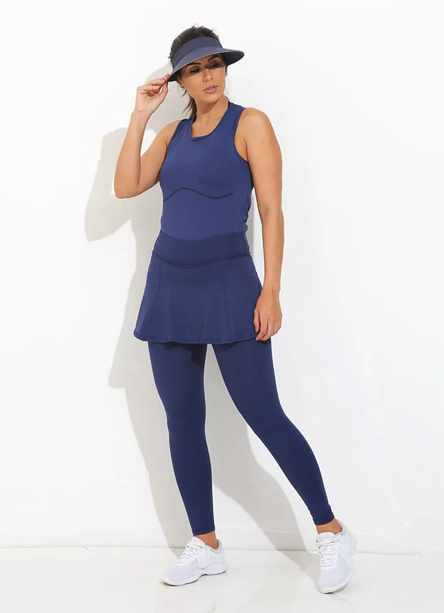 Women Skirted Legging ECO Navy Dona Jo Skirted Leggings and Capris