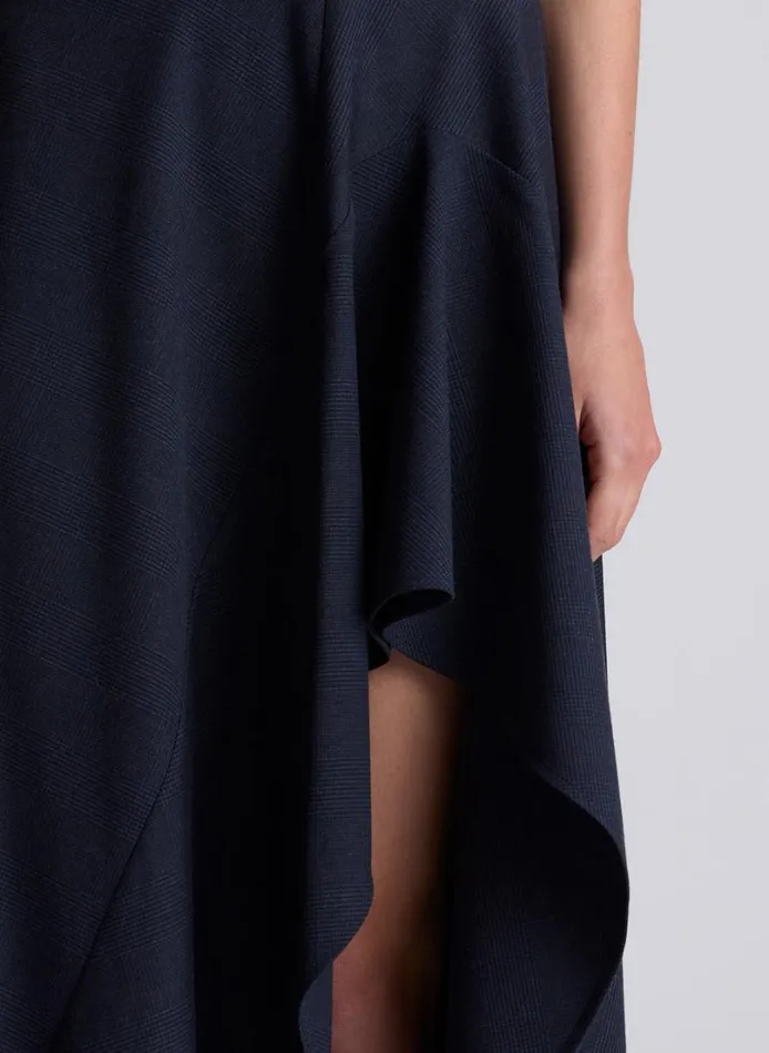 Women Skirts ALC Navy Plaid Midi Skirt Navyblack