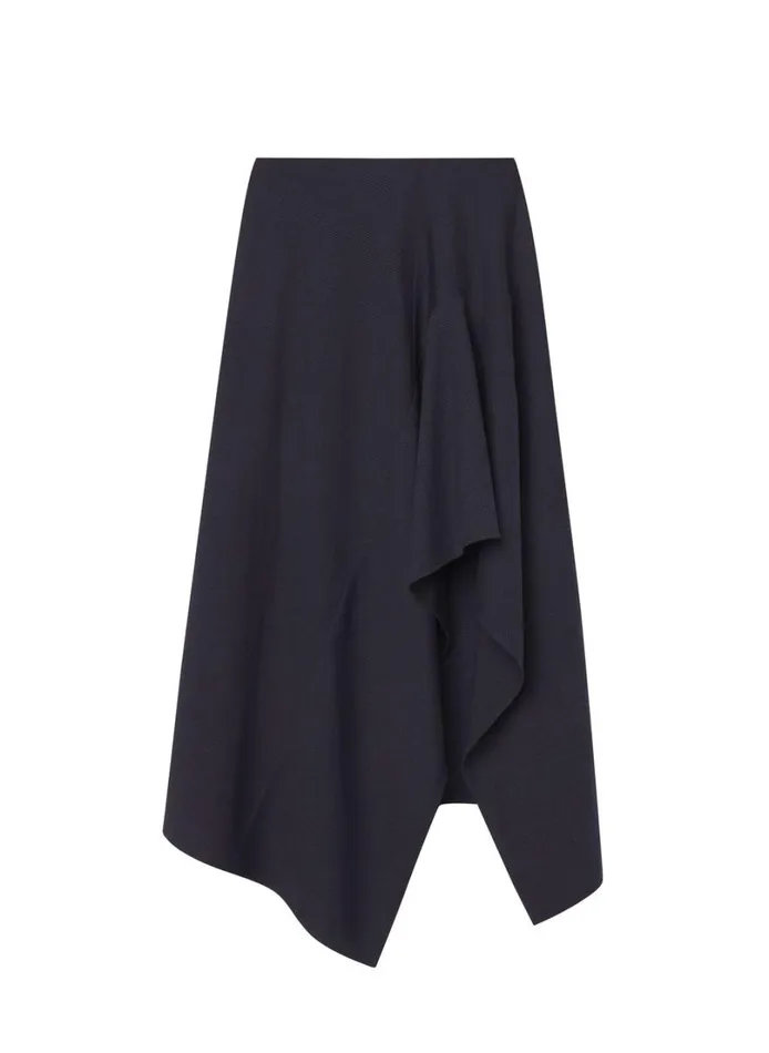 Women Skirts ALC Navy Plaid Midi Skirt Navyblack