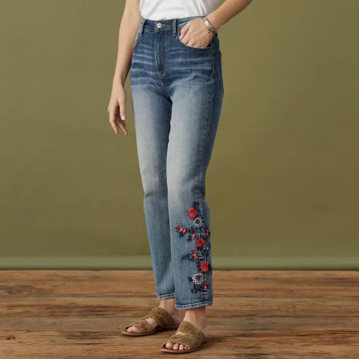 Women Stella Beauty Bouquet Jeans Coral Floral Sundance Catalog Denim Shop Women Stella Beauty Bouquet Jeans Coral Floral Sundance Catalog Denim Shop