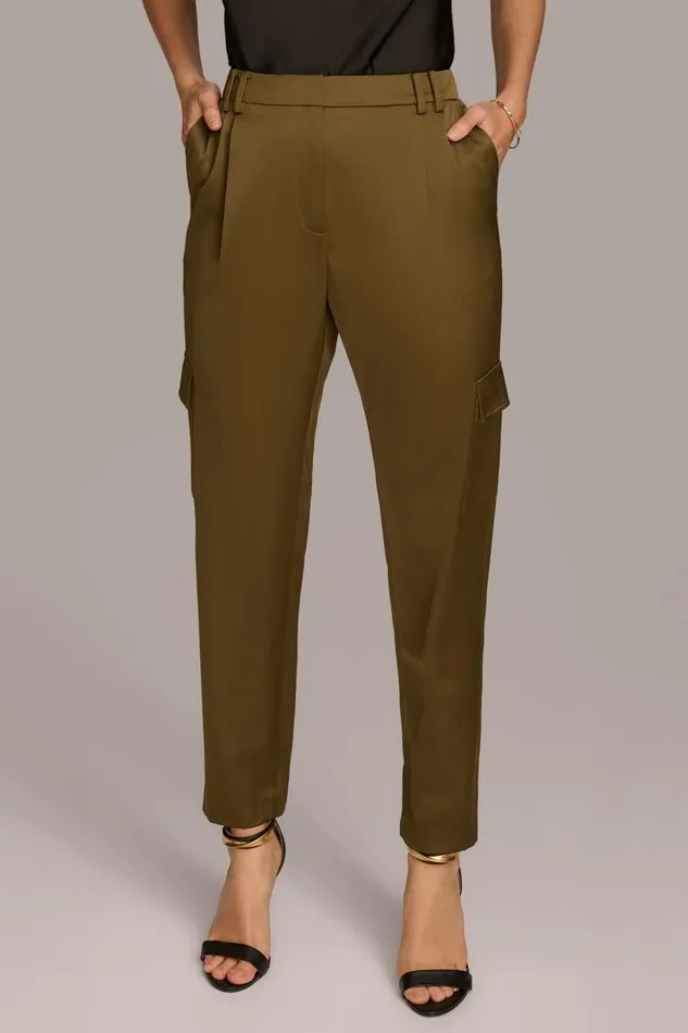 Women STRAIGHT LEG CARGO PANT Beech Donna Karan New York Pants