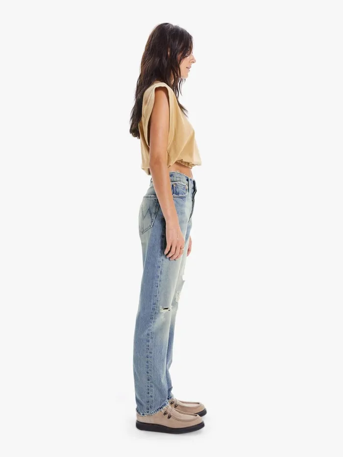 Women Straight Mother Denim The Huffy Skimp Light Blue