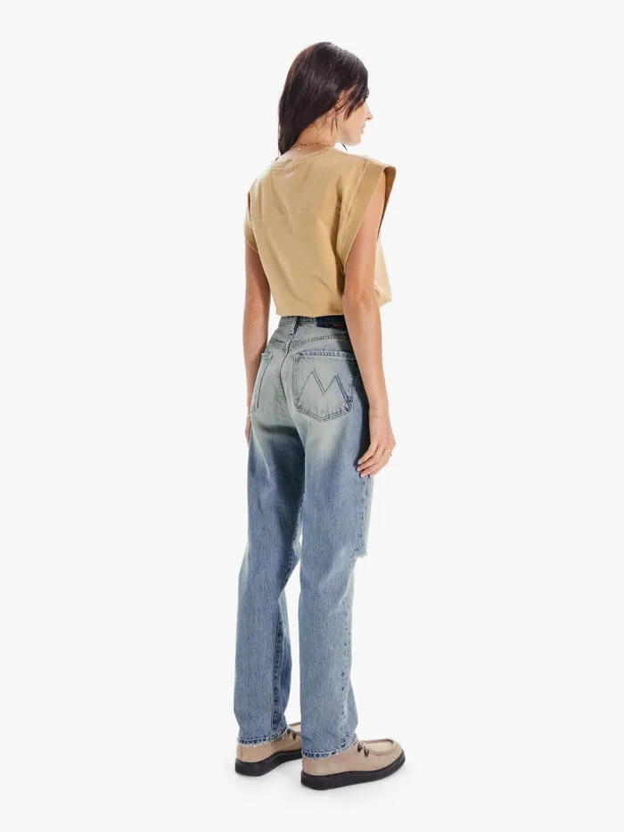 Women Straight Mother Denim The Huffy Skimp Light Blue