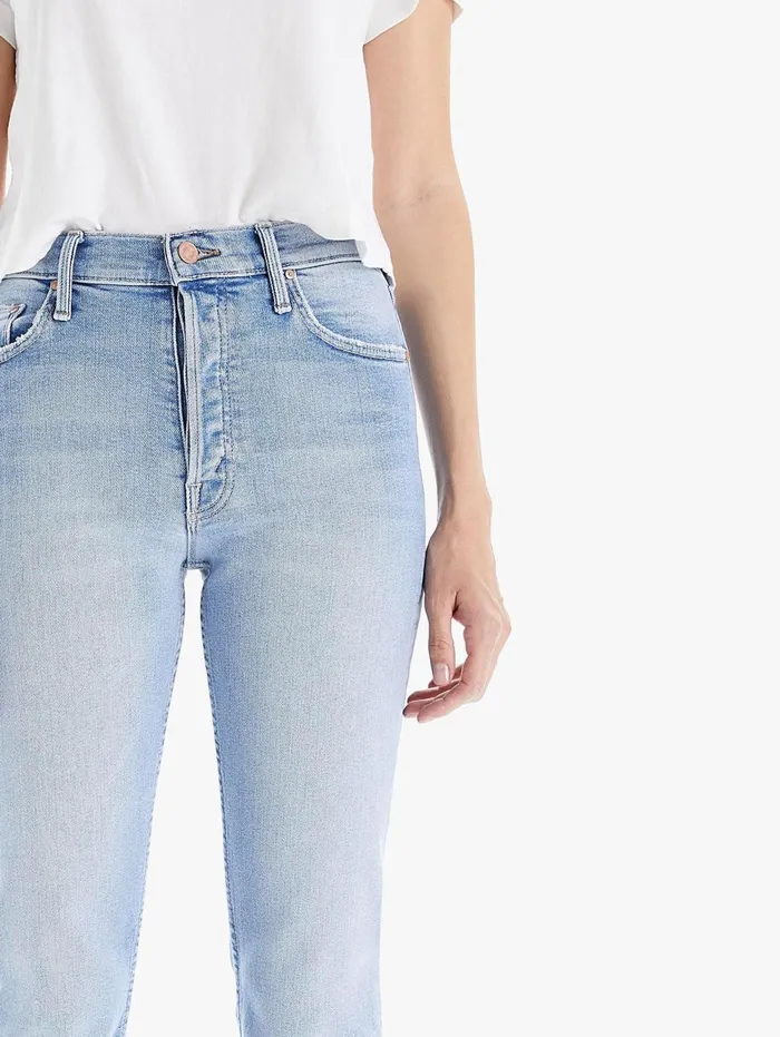 Women Straight Mother Denim The Tomcat Skimp Lightpastel Blue