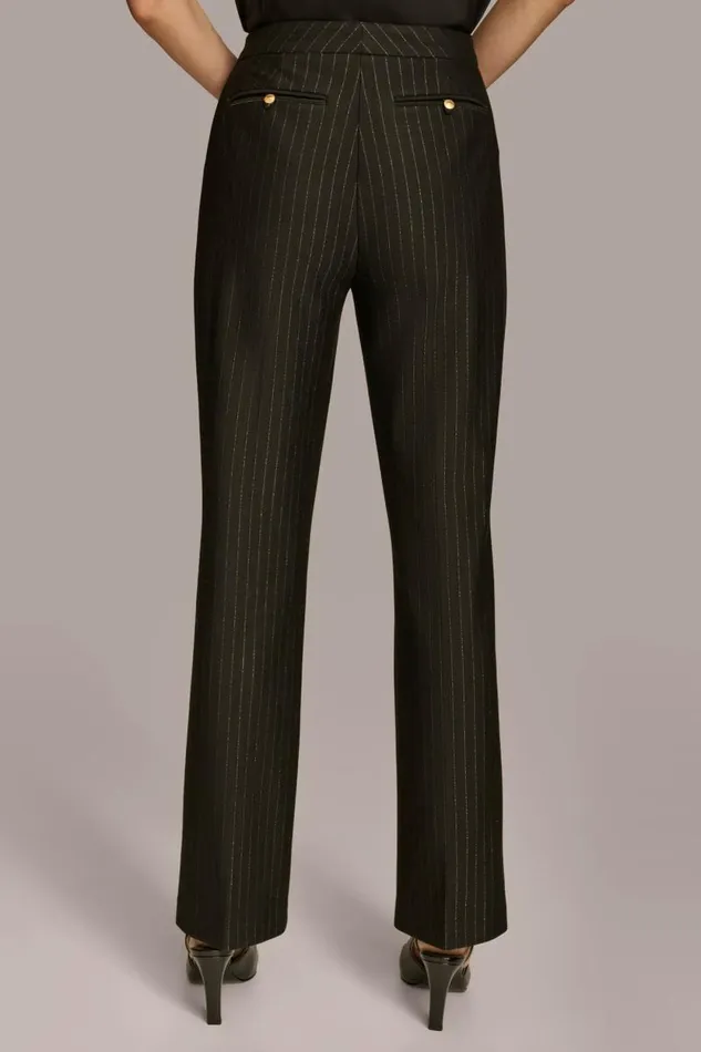 Women STRAIGHT PINSTRIPE PANT Black Donna Karan New York Pants Women STRAIGHT PINSTRIPE PANT Black Donna Karan New York Pants