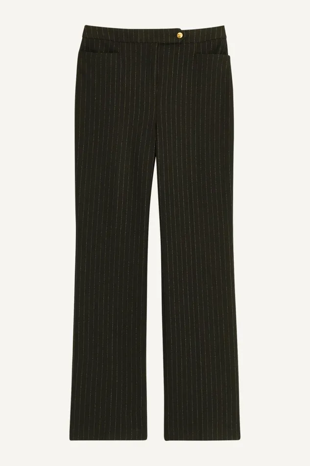 Women STRAIGHT PINSTRIPE PANT Black Donna Karan New York Pants Women STRAIGHT PINSTRIPE PANT Black Donna Karan New York Pants