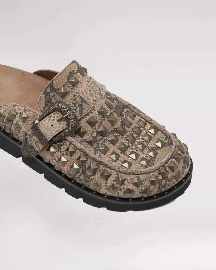 Women STUDDED SNAKE PHOENIX SLIDES One Teaspoon Footwear Women STUDDED SNAKE PHOENIX SLIDES One Teaspoon Footwear
