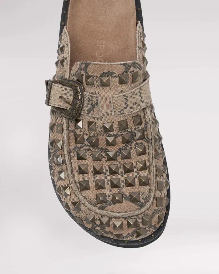 Women STUDDED SNAKE PHOENIX SLIDES One Teaspoon Footwear Women STUDDED SNAKE PHOENIX SLIDES One Teaspoon Footwear