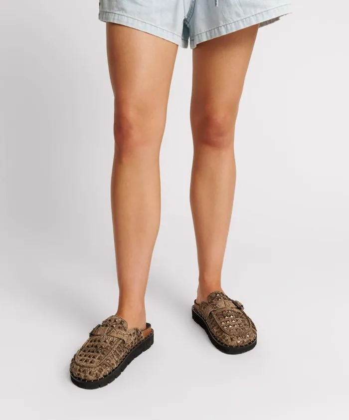 Women STUDDED SNAKE PHOENIX SLIDES One Teaspoon Footwear Women STUDDED SNAKE PHOENIX SLIDES One Teaspoon Footwear