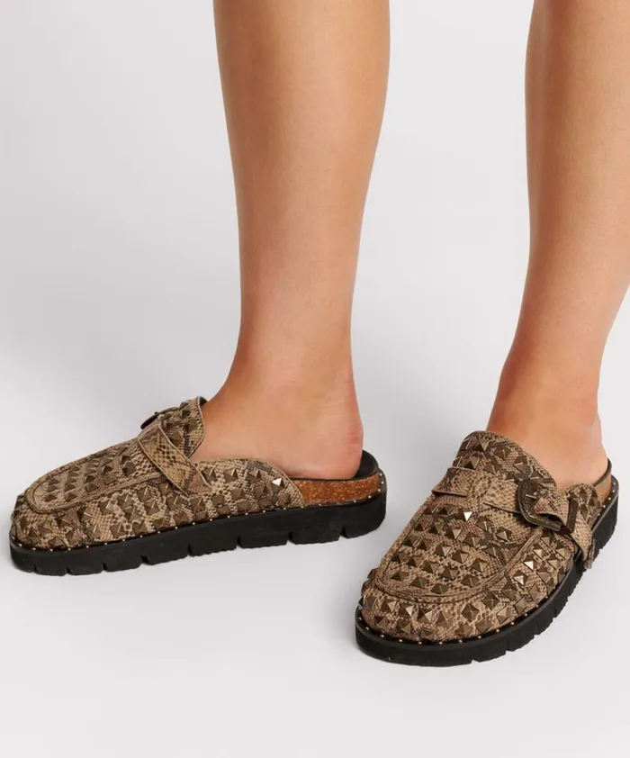 Women STUDDED SNAKE PHOENIX SLIDES One Teaspoon Footwear Women STUDDED SNAKE PHOENIX SLIDES One Teaspoon Footwear