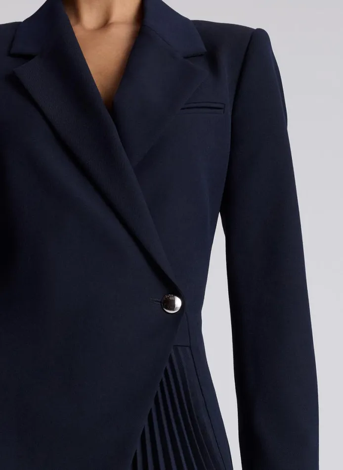 Women Suits ALC Callen Pleated Blazer Dress Navy
