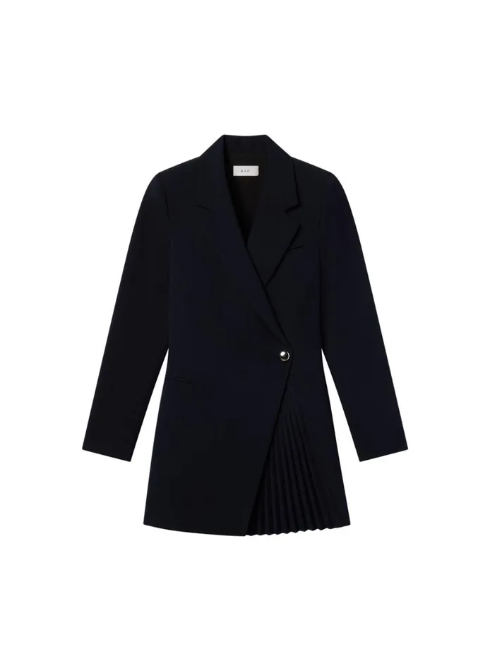 Women Suits ALC Callen Pleated Blazer Dress Navy