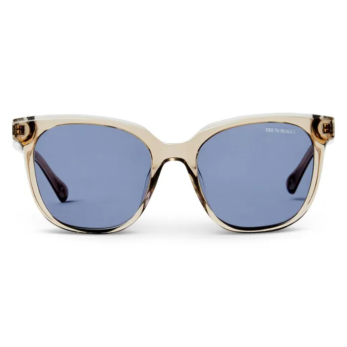 Women Sunglasses Bruno Magli Monas Limited Edition Oversized Sunglasses Crystal Nude