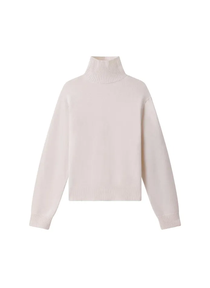 Women Sweaters ALC Teddy Cashmere Turtleneck Sweater Natural