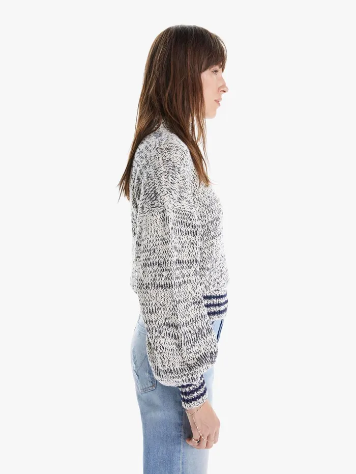 Women Sweaters Mother Denim The Mock Neck Jumper Crop Navy