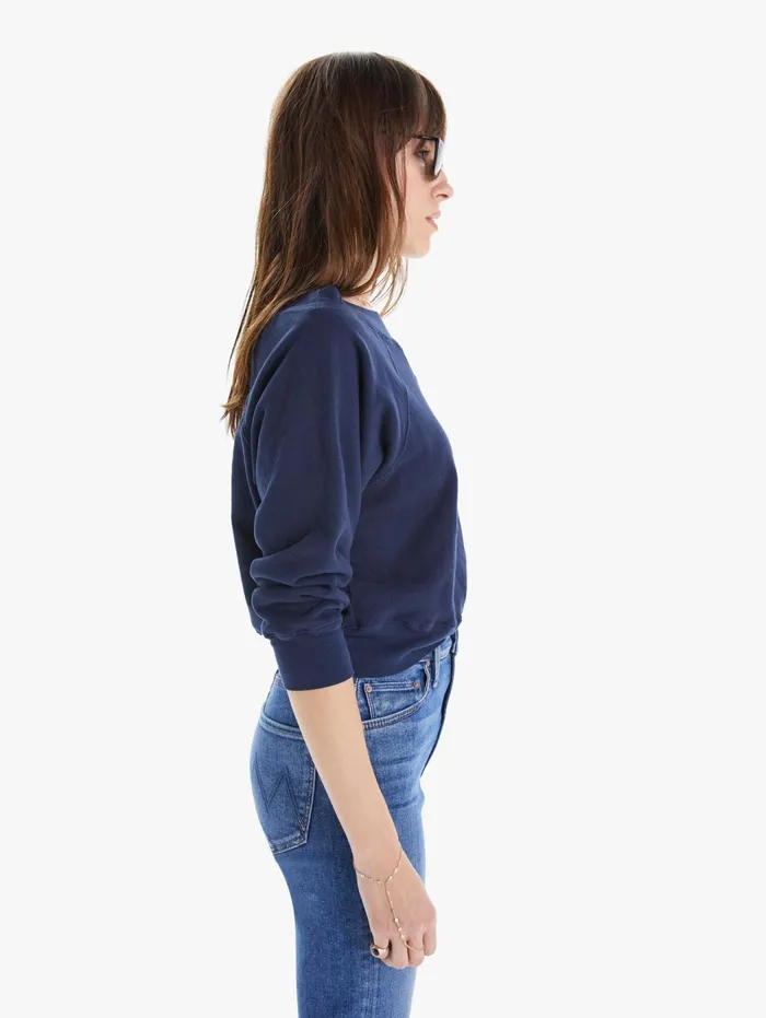 Women Sweatshirts Mother Denim The Boatneck Square Navy