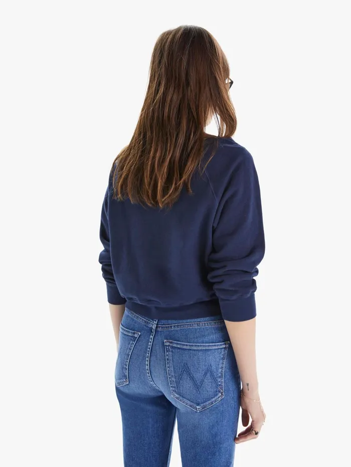 Women Sweatshirts Mother Denim The Boatneck Square Navy